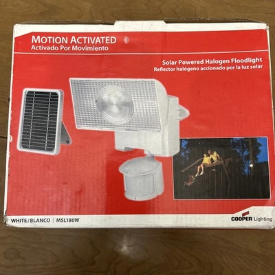 Cooper Lighting Motion Activated Solar Powered Halogen Floodlight - Image 1 of 4