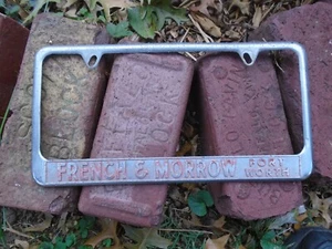 Marco de placa base vintage de French & Morrow Rambler Fort Worth, Texas - Imagen 1 de 3