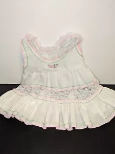 Doll Summer Dress White Pink Lace Clothes - Picture 1 of 2