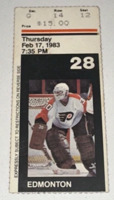 2/17/83 Flyers Edmonton Oilers NHL Ticket Stub Wayne Gretzky 2 Assists Spectrum - Image 1 of 2