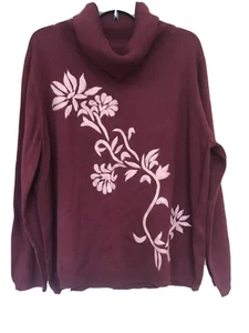 Dressbarn Pullover neu mit Etikett $ 45 Kutte bestickt Blumen Karriere Freizeit rot Größe 22/24 - Bild 1 von 6
