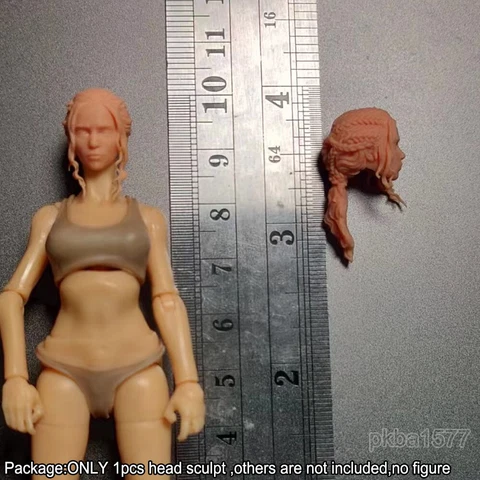 Unpainted 1/18 Daenerys Targaryen Soldier Head Sculpt Girl Head For 3.75" Figure Cover
