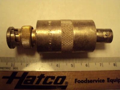 RF shielded in-line mini enclosure, BNC male-Female; Kings KC-99-28; used - Image 1 of 2