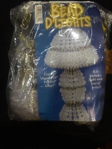 Vintage BEAD D'LIGHTS Safety Pin Beaded Small Lamp Kit You Make  10 Inches - Picture 1 of 3