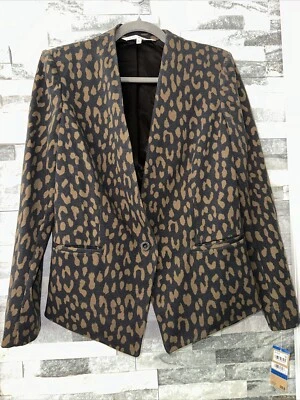 NWT ($109) Rachel Roy Leopard Print Jacket Coat Blazer XL Extra Large Stylish  - Image 1 of 4
