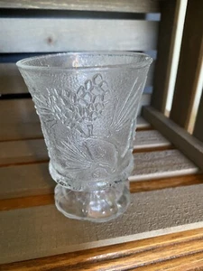 Vintage Tiara Ponderosa Pine embossed footed glass. 4 3/4” tall. Free Shipping! - Picture 1 of 3