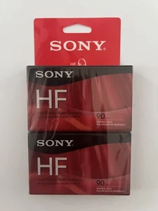 Paquete de 2 cintas de casete en blanco Sony de alta fidelidad HF 90 minutos de grabación de audio nuevas en paquete - Imagen 1 de 2