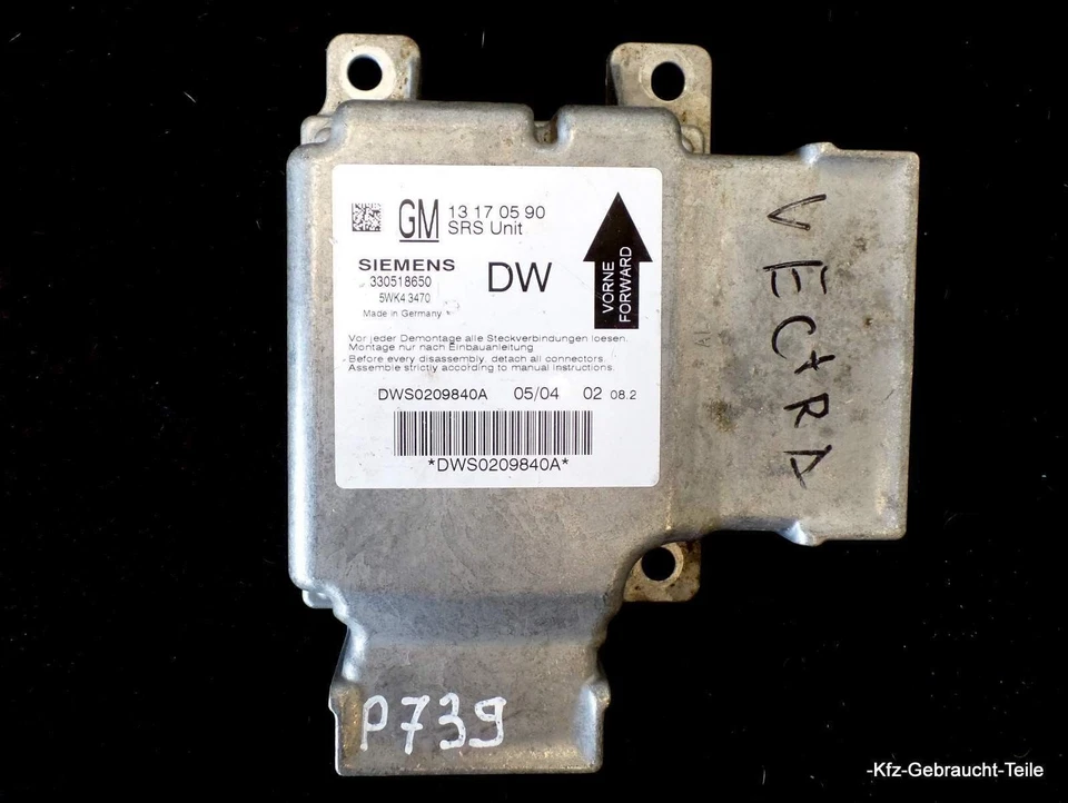 Centralina airbag Opel Vectra C 13170590 DW - Immagine 1 di 1