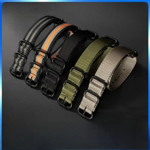 Correa de reloj deportivo de nailon grueso de alta calidad correa de lona 16 mm-24 mm universal - Imagen 1 de 44