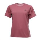 Women's T-Shirt adidas Run Icons 3 Bars Short Sleeve in Pink