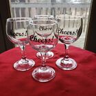 "Cheers" Barware Stemmed Wine/Sherry/Claret (4) Clear