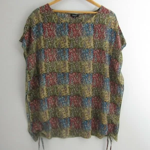 TOLANI Womens S Paisley 100% Silk Blouson Drawstring Tunic Lagenlook  - Picture 1 of 8