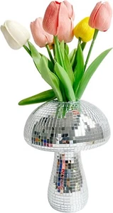 8 Zoll handgefertigte Disco Pilz dekorative Blumenvase reflektierende Wohnkultur neu! - Bild 1 von 9