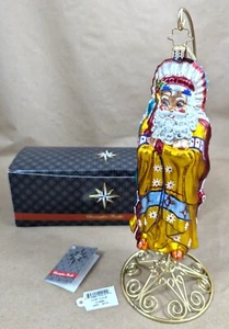 2012 CHRISTOPHER RADKO CHIEF CLAUS 1016283  7" GLASS ORNAMENT INDIAN SANTA - Picture 1 of 9