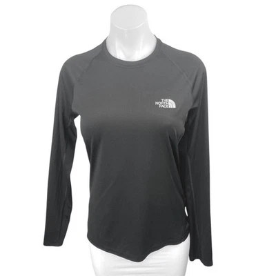 Camiseta Top Para Mujer The North Face Negra Manga Larga Logo Capa Base Talla M Foto 1 de 3