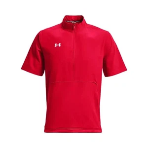 Neu UNDER ARMOUR Herren $ 60 Motivate 2.0 Kurzarm 1/2 Reißverschluss Jacke ROT Gr. L #71 - Bild 1 von 6