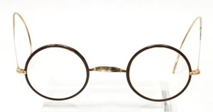 Antique B&L Artshel WINDSOR Style GF Black 36mm Eyeglass Frames CLEAN Lennon - Picture 1 of 9