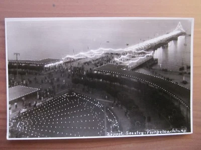 AK - Zoppot b. Danzig - Seesteg Festbeleuchtung - Bild 1 von 2