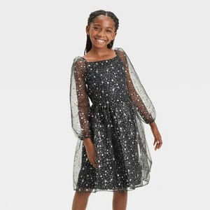 Girls' FAO Schwarz Metallic Mesh Dress - Picture 1 of 7