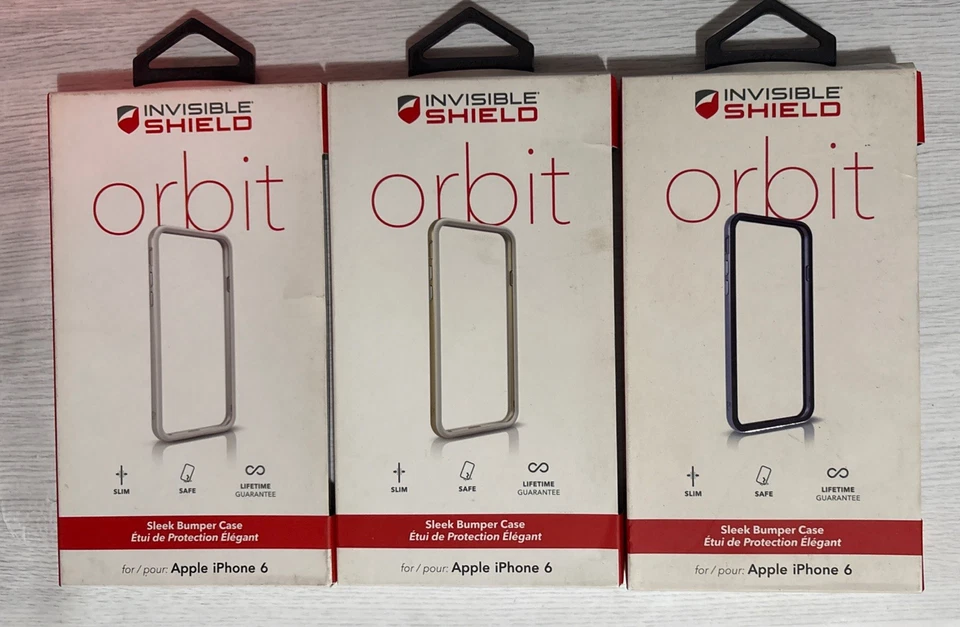 Paquete de 3 fundas de teléfono Zagg invisibles con protección órbita elegantes parachoques para Apple iPhone 6 Foto 1 de 2