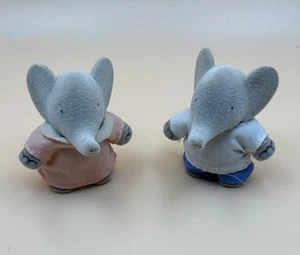 Bikin Pom & Flora 1989 Flocked Elephant Babar - Picture 1 of 9