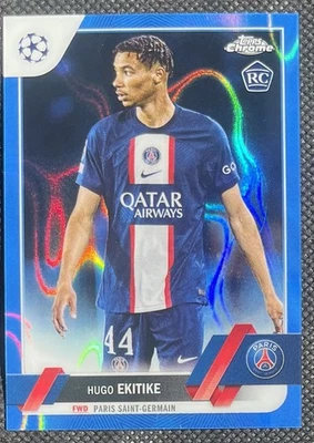 2022-23 Topps Chrome UCC Hugo Ekitike Blue Lava RC (PR~50) PSG Liverpool 📈🔥 - Image 1 of 2