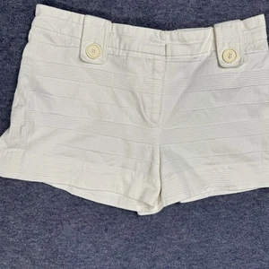 Burberry London weiße gerippte Damenshorts mit Bündchen 4 Sommer Festival 2" Schrittlänge - Bild 1 von 7