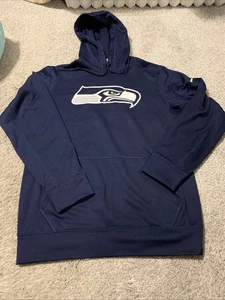 Seattle Seahawks Sudadera con Capucha Nike Calce Térmico Azul Manga Larga Hombres Pequeña - Imagen 1 de 6