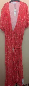 BNWT John Lewis Never Fully Dressed Pink Red Mix Long Wrap Dress Size 16-18 - Picture 1 of 4