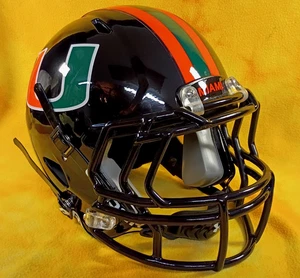 Casco de fútbol americano Miami Hurricanes personalizado tamaño completo Riddell Speed Lg/XL Miami Night - Imagen 1 de 9