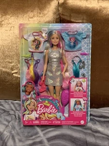 Barbie FANTASY HAIR DOLL -Mermaid & Unicorn Headband, Sparkly Dress, Accessories - Picture 1 of 2