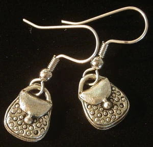 Pendientes de bolso estilo vintage de buey de plata mate - Imagen 1 de 1
