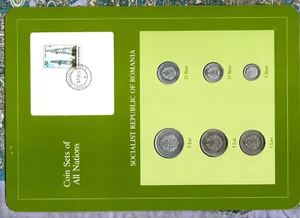 Juegos de monedas de todas las naciones Rumania 1966-1982 UNC 18.5.87 5 Bani 1975 - Imagen 1 de 2