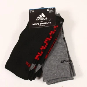 Adidas para hombre Superlite 6 pares de calcetines crew talla 6-12 - Imagen 1 de 2