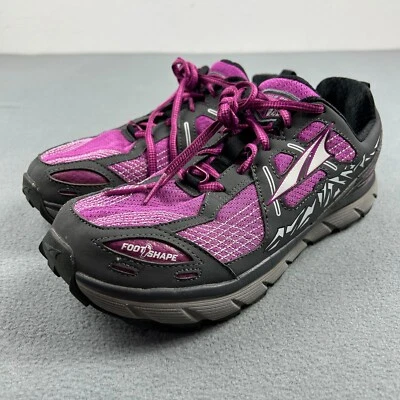Altra Lone Peak 3.5 Shoes Women's 9.5 Trail Running Black Purple Gaiter Trap - Image 1 of 4