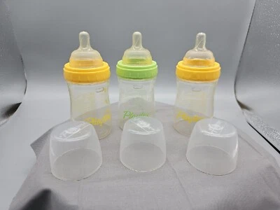 Lot of 3 Playtex Nurser Bottles 4oz Bottles W/Nipples Decorated - Image 1 of 4