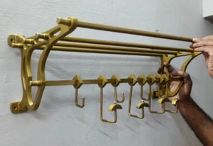 French Wall Rack Luggage Train Wall Mounted Home Decor Rack Antique Style - Picture 1 of 5