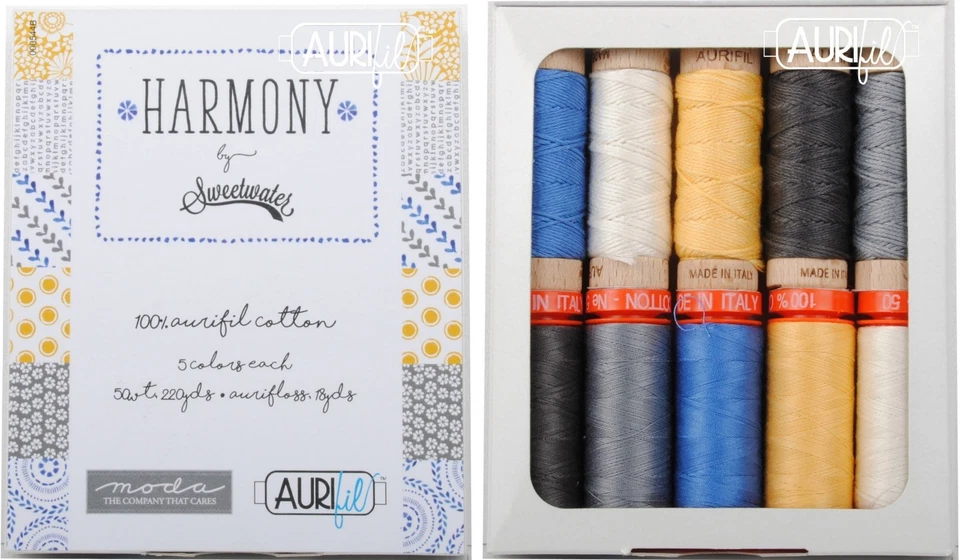 Aurifil Thread 50 wt & Aurifloss 5 small spools each - Harmony by Sweetwater - Image 1 of 1