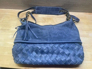 CHAOS by ELSIE Blue Color 3D Cross Genuine Leather Tote Bag Purse - Picture 1 of 10