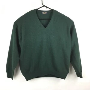 Vintage Brooks Brothers 100 % Lammwolle V-Ausschnitt Pullover grün Made in English Large - Bild 1 von 4