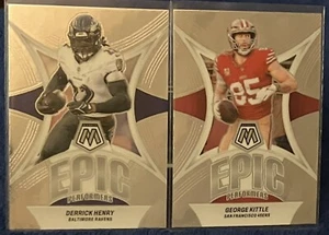 Lot of 2 Derrick Henry + George Kittle 2024 Panini Mosaic Epic Performers Insert - Picture 1 of 2