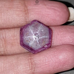 16.70cts 100% Natural Star Ruby Hexagon Cabochon Gemstone 17mm -15mm 1pc - Picture 1 of 4
