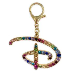 Dije bolso de estilo icónico de Disney ""D"" ~ gemas facetadas multicolores ~ TIENDA DISNEY~NUEVO CON ETIQUETAS - Imagen 1 de 4