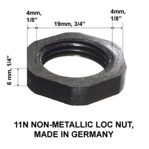 11N NON-METALLIC LOC NUT, MADE IN GERMANY Lot Of 25 Nuts Dimension on Photo - Picture 1 of 11