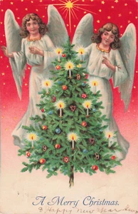 Weihnachtsengel Postkarte Weihnachtsbaum mit Kerze PM 1906 P8 - Bild 1 von 2