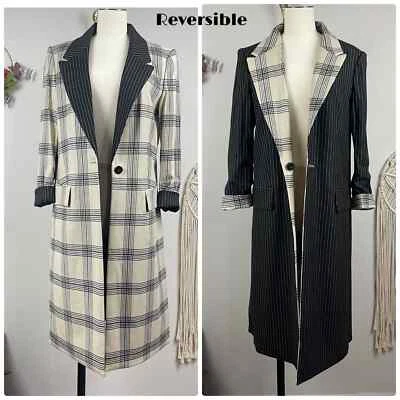 Abrigo cuadrado reversible pequeño Alice + Olivia Ivan para mujer nuevo con etiquetas Foto 1 de 4