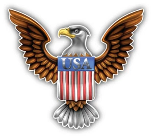 American Eagle Usa World Flag Car Bumper Sticker Decal - Picture 1 of 1