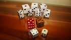 Dice Die Lot Size 3/8" 1/2" 5/8" White Red Brown Vintage Lot Of 11