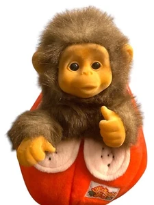 Rainforest Little monkey Lost In Red Apple Hand Puppet vintage - Picture 1 of 9