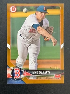 2018 Bowman Draft Paper Gold #BD-101 Mike Shawaryn  Boston Red Sox #'d 05/50 - Picture 1 of 6